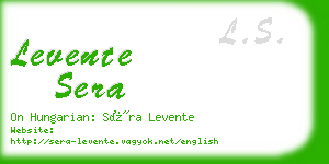 levente sera business card